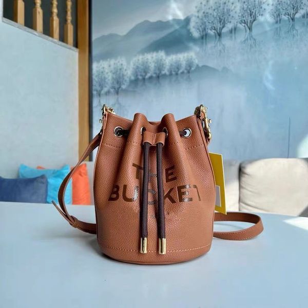 

The Bucket bag for woman Black red green pink brown Shoulder Handbags 26cm tote bags MJ Designer Fashion Famous Cross Body women totes bages, White