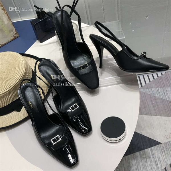 

dress shoes designer leather high heels stylish women wedding party heel sandals woman pumps asdd, Black
