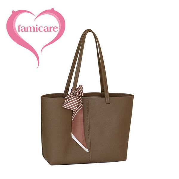 

designer bag 2022 women tote female genuine leather large capacity handbag lady commuter shopping single shoulder bag with silk scarf