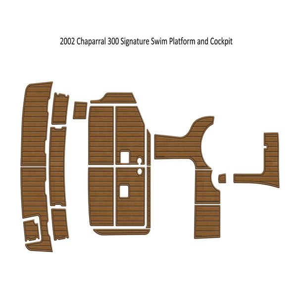 

2002 chaparral 300 signature swim platform cockpit boat eva foam teak floor pad