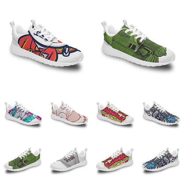 

men women custom sports shoes anime cartoon animal design diy word black white blue red colorful outdoor mens trainer 205