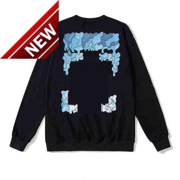 

fashion offs brand sweatshirts men's hoodies ow wilard gradient dissoed water drop arrow back printing x black pullover for womens