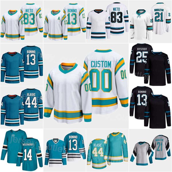 

man woman youth hockey reverse retro 83 matt nieto jersey 73 noah gregor 14 jasper weatherby 44 marc-edouard vlasic 21 jacob middleton 25&#0, Black;red
