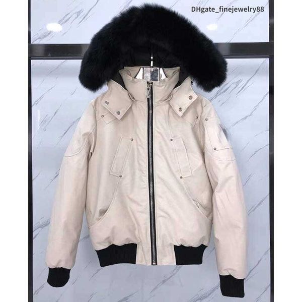 

2023 mens down jackets moose parka winter waterproof cloth men wolf fur wyndham jacket hooded fourrure outwear raccoon furs warm knuck coat, Black