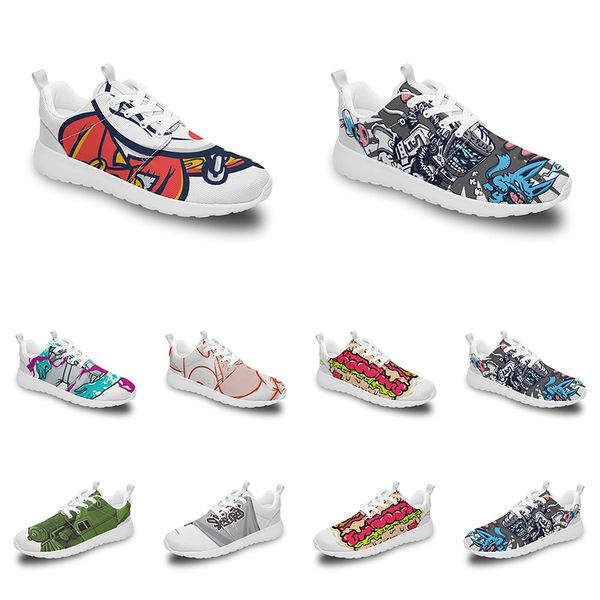

men women custom sports shoes anime cartoon animal design diy word black white blue red colorful outdoor mens trainer 218
