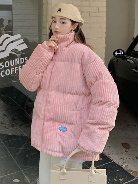 

women's down parkas winter jackets for woman solid padding parkas oversize woman kawaii korean coats thicken warm female causal parka 2, Black