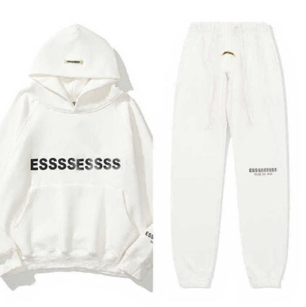 

luxury classic men's tracksuits sweatshirts letter essss hoodies men women sportswear pants suit hooded sweater casual pullover couple, Gray
