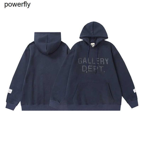 

men's hoodies sweatshirts fashion brand galery dept letter printing men's women's loose winter plush loose hoodie, Black