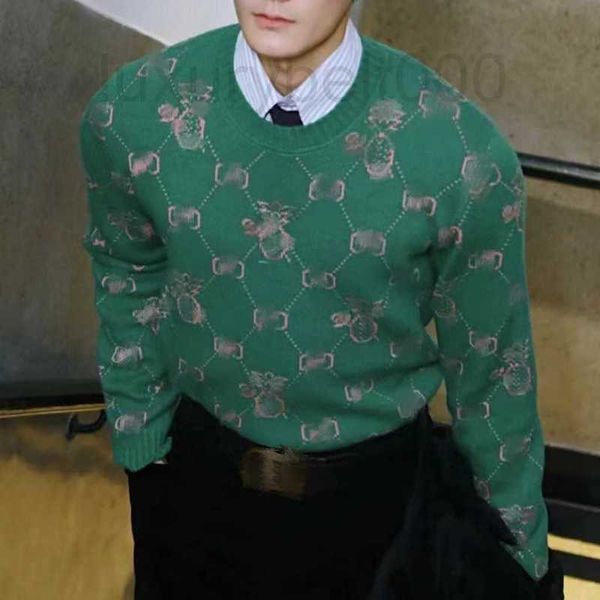 

men's sweaters designer trendy gu gujia jacquard long sleeve fashion large neutral round neck loose sweater kknr, White;black