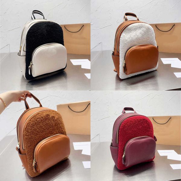 

evening bags designer backpack schoolbags women winter plush purse handbag high capacity traveling handbags casual luxury luggage messenger