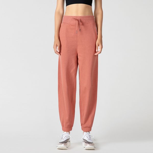 

women's leggings cotton harem pants high rise jogger yoga drawcord casual relaxed fit joggers full length women trousers, Black