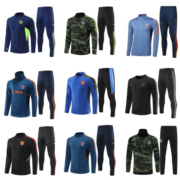 

2223 manchesters utds soccer tracksuit jerseys sancho rashford b. fernandes 2022 2023 casemiro football jersey training jacket shirt man and, Black