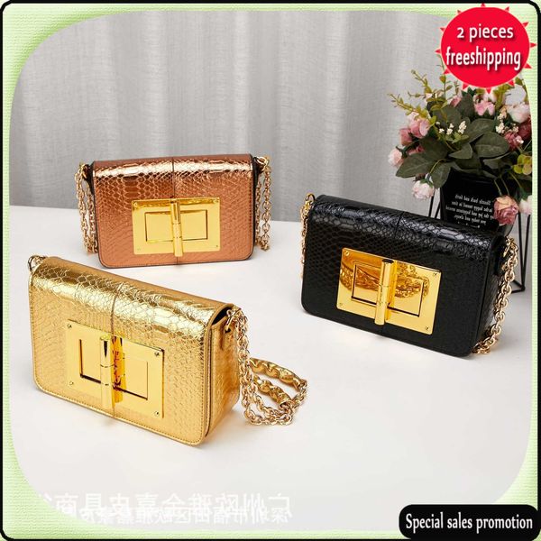 

luxury designer lady's bags new leather women's bag fashion snake golden cow tf diagonal cross small square evening clutches