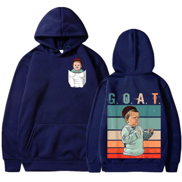 

hasbulla fighting meme hoodie men women mini khabib blogger print streetwear hip hop autumn winter hooded sweatshirts, Black