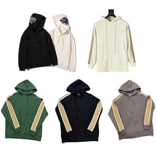 

winter hoodie fashion mens hoodies letter sweatshirts reflective strip long-sleeved hooded womens sports sweaters autumn sport version of, Black