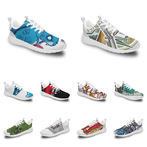

men women custom sports shoes anime cartoon animal design diy word black white blue red colorful outdoor mens trainer 152