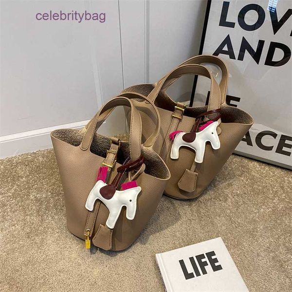 

original designer bag picotin locks herms girl 2022 new style vegetable basket fashion large capacity portable bucket texture lock button mo