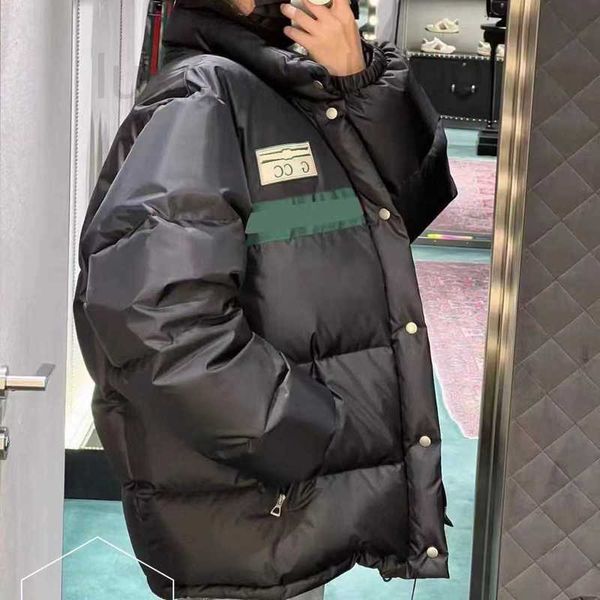 

men's down & parkas designer different from the high-end version of market autumn and winter fashion brand gu gujia thickened ribbon lo, Black