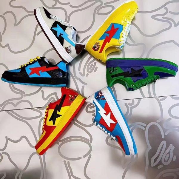 

bapesta casual shoes low men women black white pastel green blue suede pink mens womens trainers outdoor sports sneakers walking jogging siz