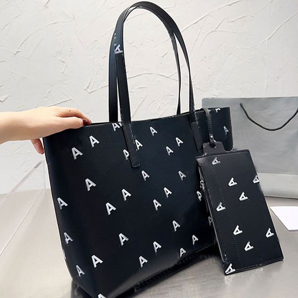 

designer shoulder bags shop bags beach bag women composite tote bag woman large handbags canvas genuine leather zipper wallet coin purse key