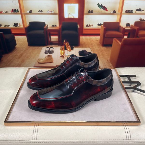 

2023 mens dress shoes genuine leather new fashion business brand designer oxfords male breathable formal wedding flats size 38-44, Black