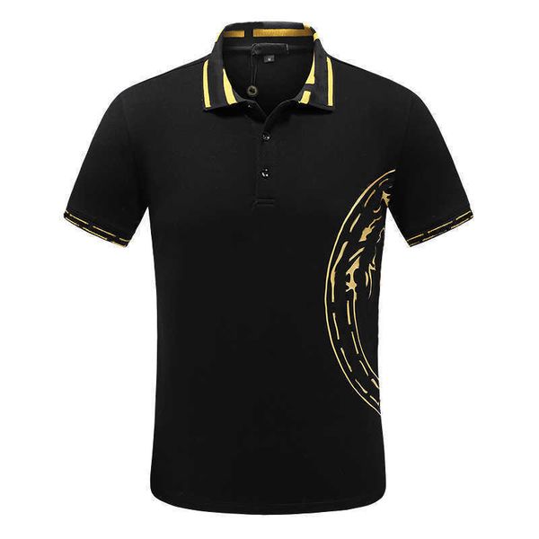 

men's tee polos black white color classic domessa print fashion 100% cotton casual 3xl 2xl, White;black