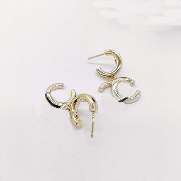 

2022 luxury quality charm drop earring simple design in 18k gold plated have box stamp ps4435a, Golden