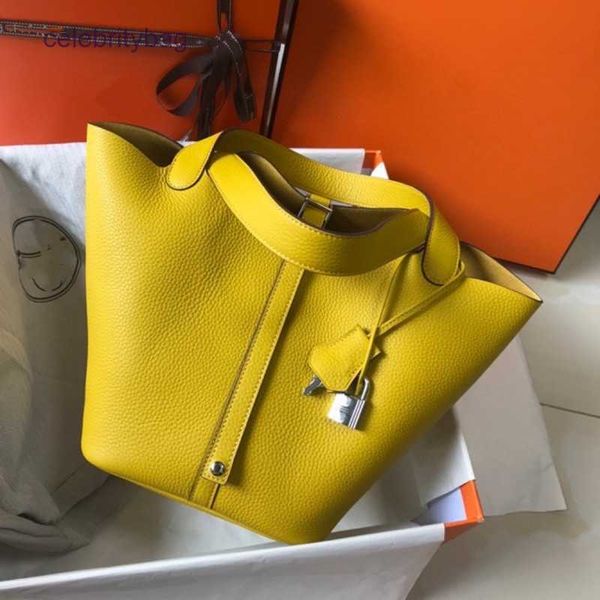 

herme picotin locks bags original mother bag togo vegetable basket real cowhide litchi pattern large capacity portable bucket bag wedding8ew