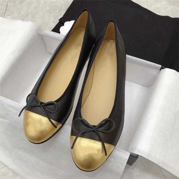 

fashion-luxury designer shoe color matching ballet boot fashion trend show splicing mix with bow embellishment leather casual shoes, Black