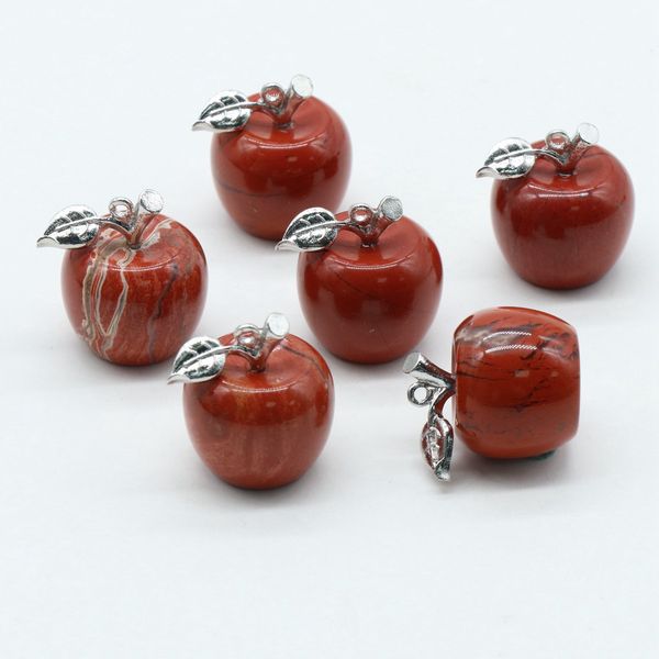 

christmas decoration wholesale red jasper apple shape crystals healing stones crystal stone apple for gift, Silver