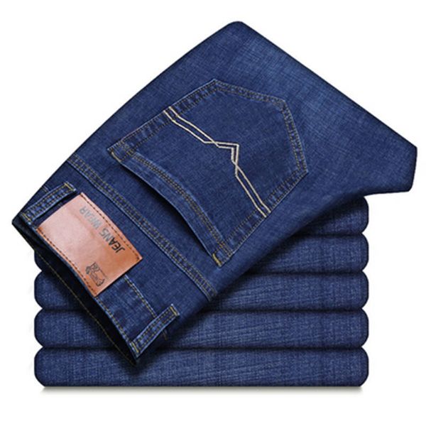 

jeans men's wholesale men's tube pants slim trend business casual long, Blue