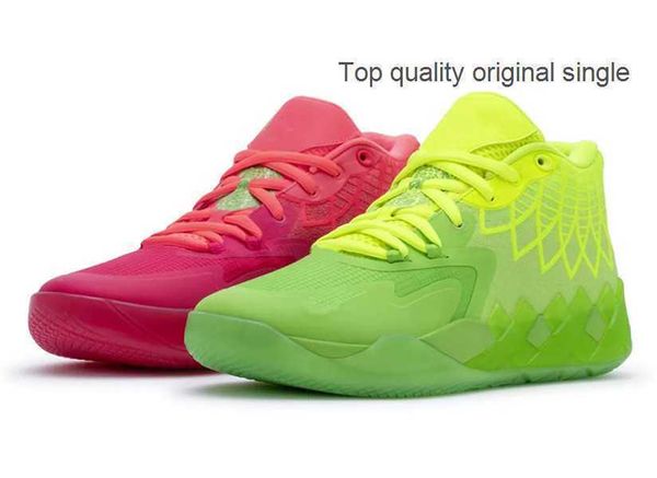 

rick morty basketball shoes sport shoe trainner sneakers kids grade school lamelo ball mb1 black red grey men women for sale queen city