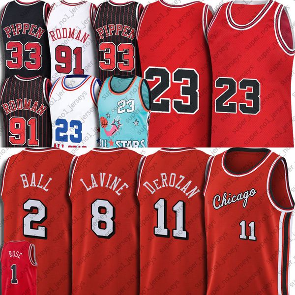 

demar derozan zach lavine basketball jersey lonzo ball michael dennis rodman scottie pippen jerseys derrick rose 2023, Black;red