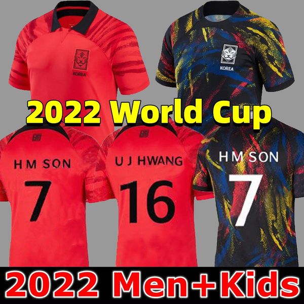 

south korea 2022world cup soccer jerseys u j hwang 16 j lee h m son na s kin w y jung ison paik cho kim kwon home red away national team shi, Black;yellow