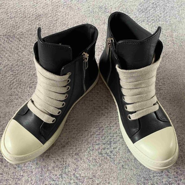 

big lace x runner trainer lace up rock hip hop high street boots punk personalized casual botas, Black