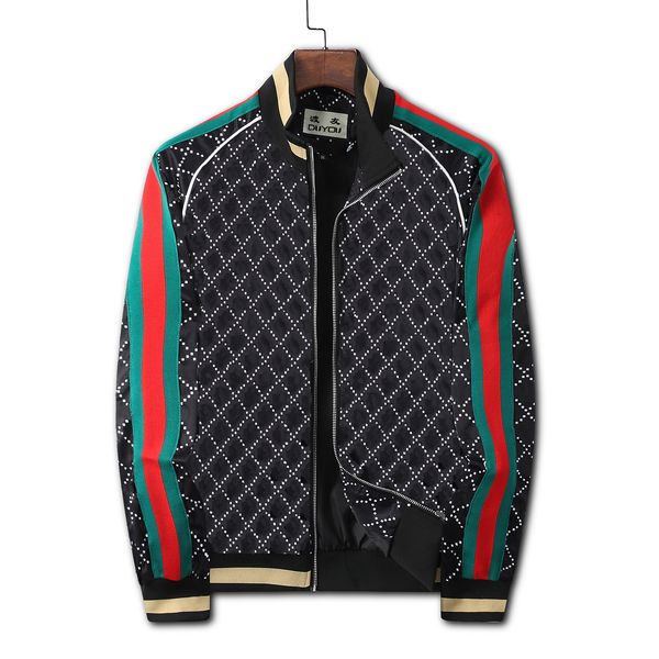 

mens jackets thin windbreaker zip hooded stripe outerwear quality hip hop designer coats armband fashion spring and autumn parkas size m-3xl, Black;brown