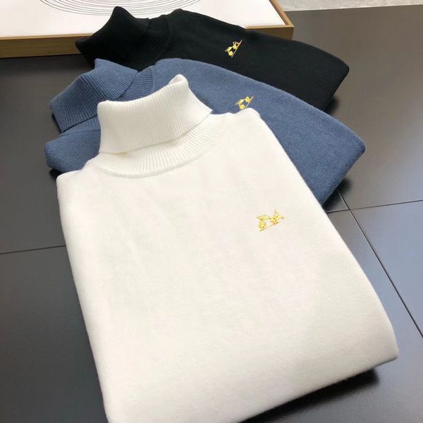 

designer men's sweater warm old age sweater wool underwear pullover in autumn and winter embroidery knitwear clothesasian code - 3xl, White;black