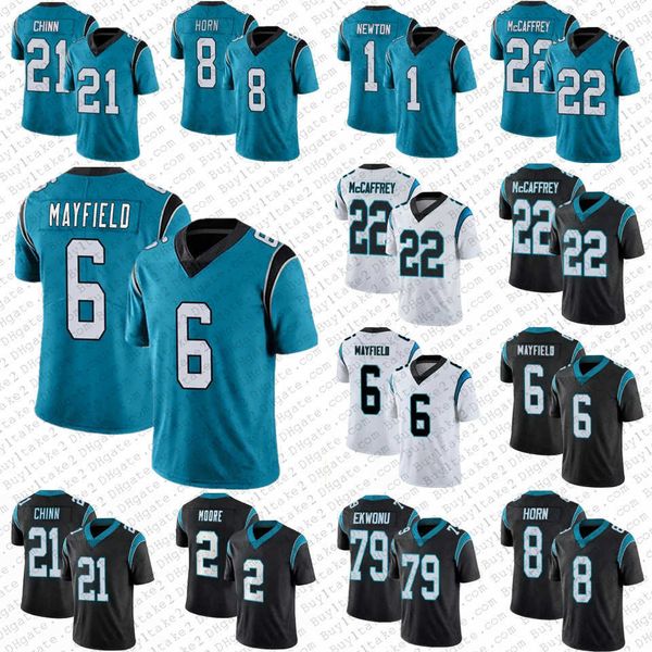

jersey 22 christian mccaffrey 6 baker mayfield carolinas dj moore football panther''nfl''jerseys 79 ickey ekwonu cam new, Black;red