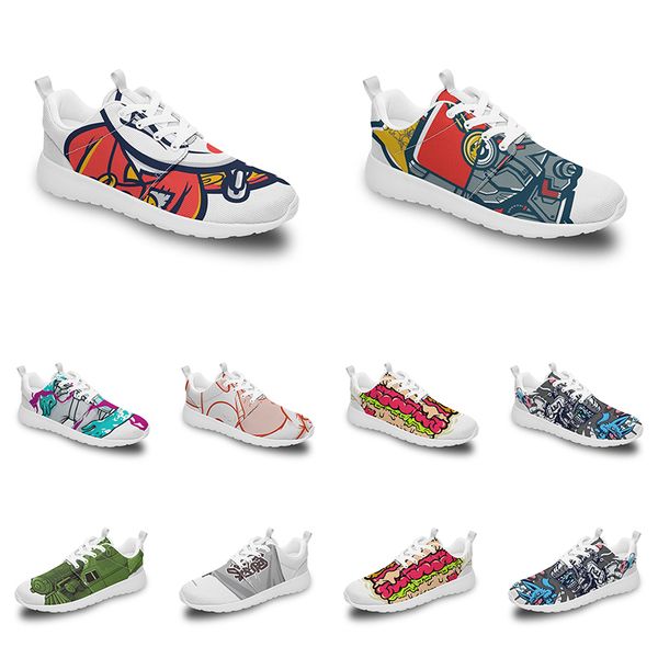 

men women custom sports shoes anime cartoon animal design diy word black white blue red colorful outdoor mens trainer 203