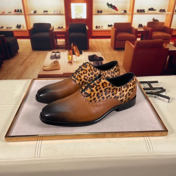 

2023 mens dress shoes genuine leather casual fashion flats male brand designer party wedding comfortable office oxfords size 38-44, Black