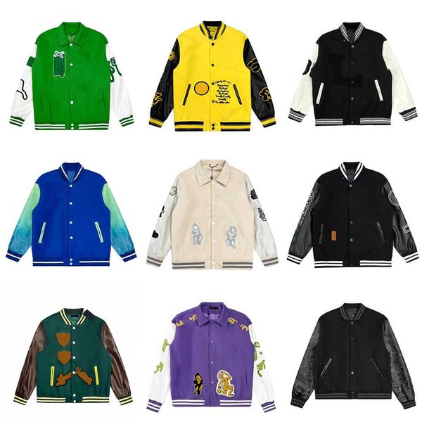 

mens jackets baseball jacket letter stitching embroidery autumn and winter men loose causal outwear coats, Black;brown