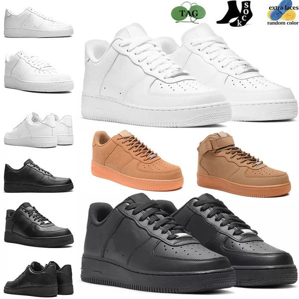

women men airforce 1 casual shoes af1 airforces one classic low high triple airforces 1 1s white black wheat trainers outdoor sports sneaker