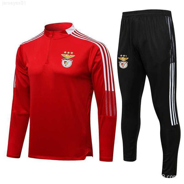 

portugal benfica ronaldo football training shirt children's set outfit print number autumn winter jacket coat, Black