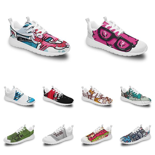 

men women custom sports shoes anime cartoon animal design diy word black white blue red colorful outdoor mens trainer 275