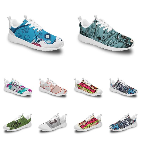 

men women custom sports shoes anime cartoon animal design diy word black white blue red colorful outdoor mens trainer 231