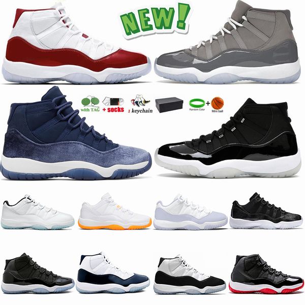 

jumpman 11 basketball shoes 11s high cherry navy velvet cool grey pure violet low 72- georgetown 25th anniversary bred retro mens womens s, Black
