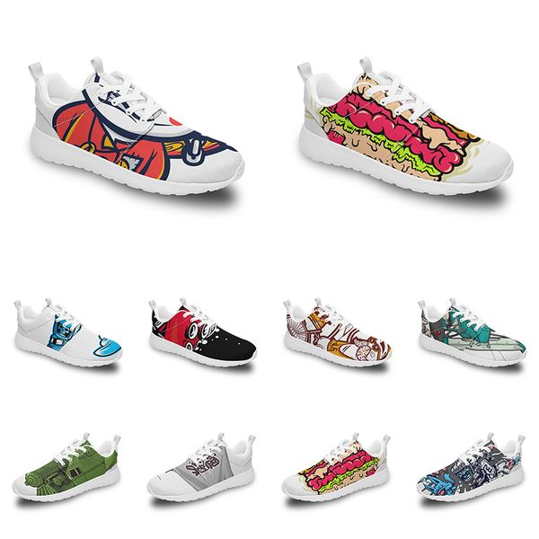 

men women custom sports shoes anime cartoon animal design diy word black white blue red colorful outdoor mens trainer 267