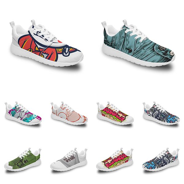 

men women custom sports shoes anime cartoon animal design diy word black white blue red colorful outdoor mens trainer 212