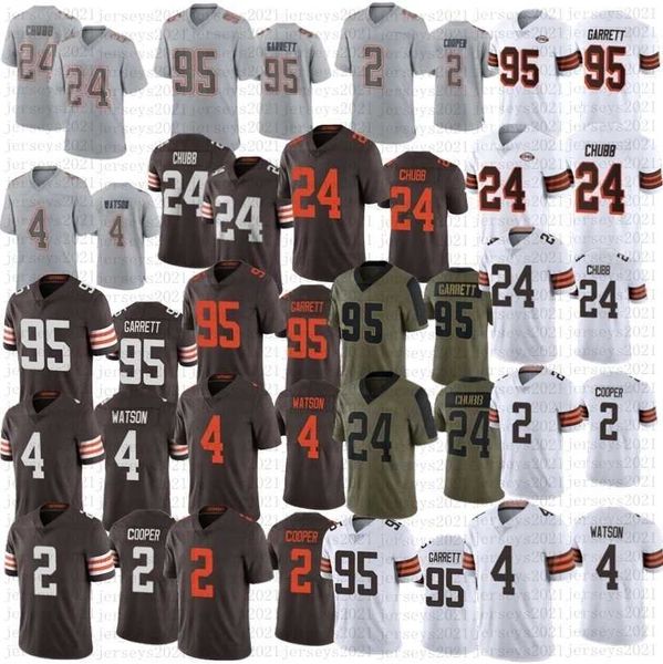 

men women youth nick chubb football jersey 4 deshaun watson brown 95 myles garrett 2 amari cooper 1946 stitched jerseys, Black;red