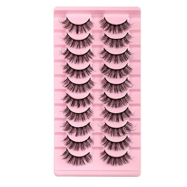 

handmade reusable mink false eyelashes naturally soft & vivid curly thick multilayer 3d fake lashes messy crisscross natural lash extensions